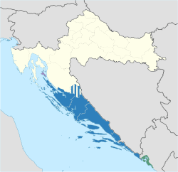 Modern Dalmatia Croatia coast map