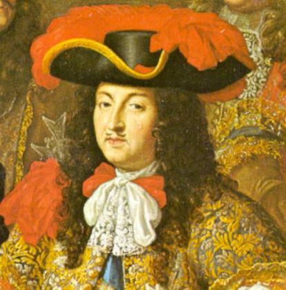 A painting of King Louis the 13th wearing a cravat in 1667